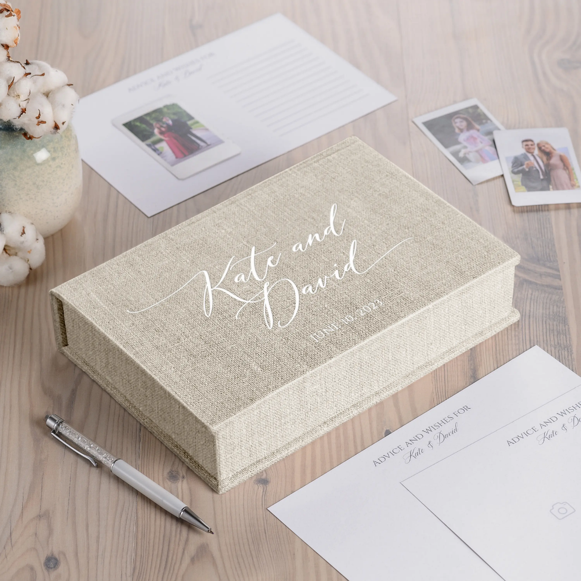 Picture of Linen Box + Wedding Advice Cards 