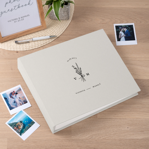Picture of Linen Wedding Guest Book UV
