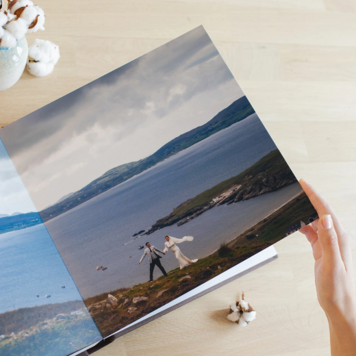 Picture of Eco Leather Lay Flat Photo Book, Glass Cover, Size L (15x10", 16x12", 18x12")
