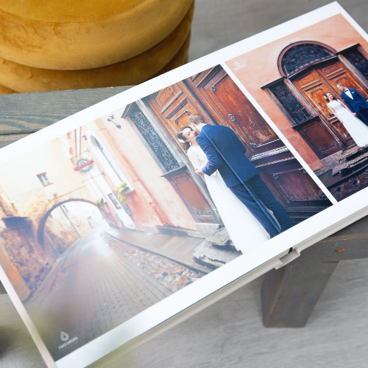 Picture of Eco Leather Lay Flat Photo Book, Photo Window, Size S (6x8", 8x6", 8x8")