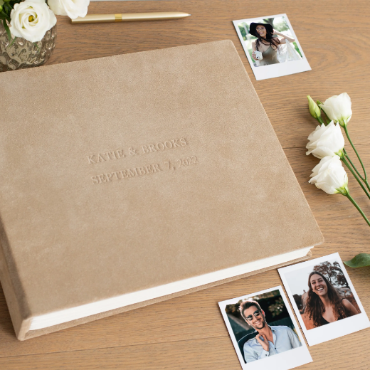 Picture of Suede Wedding Guest Book 