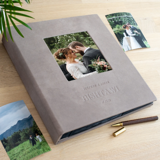 Picture of Leather Slip In Photo Album with Photo Window for 100-1000 4x6 Photos