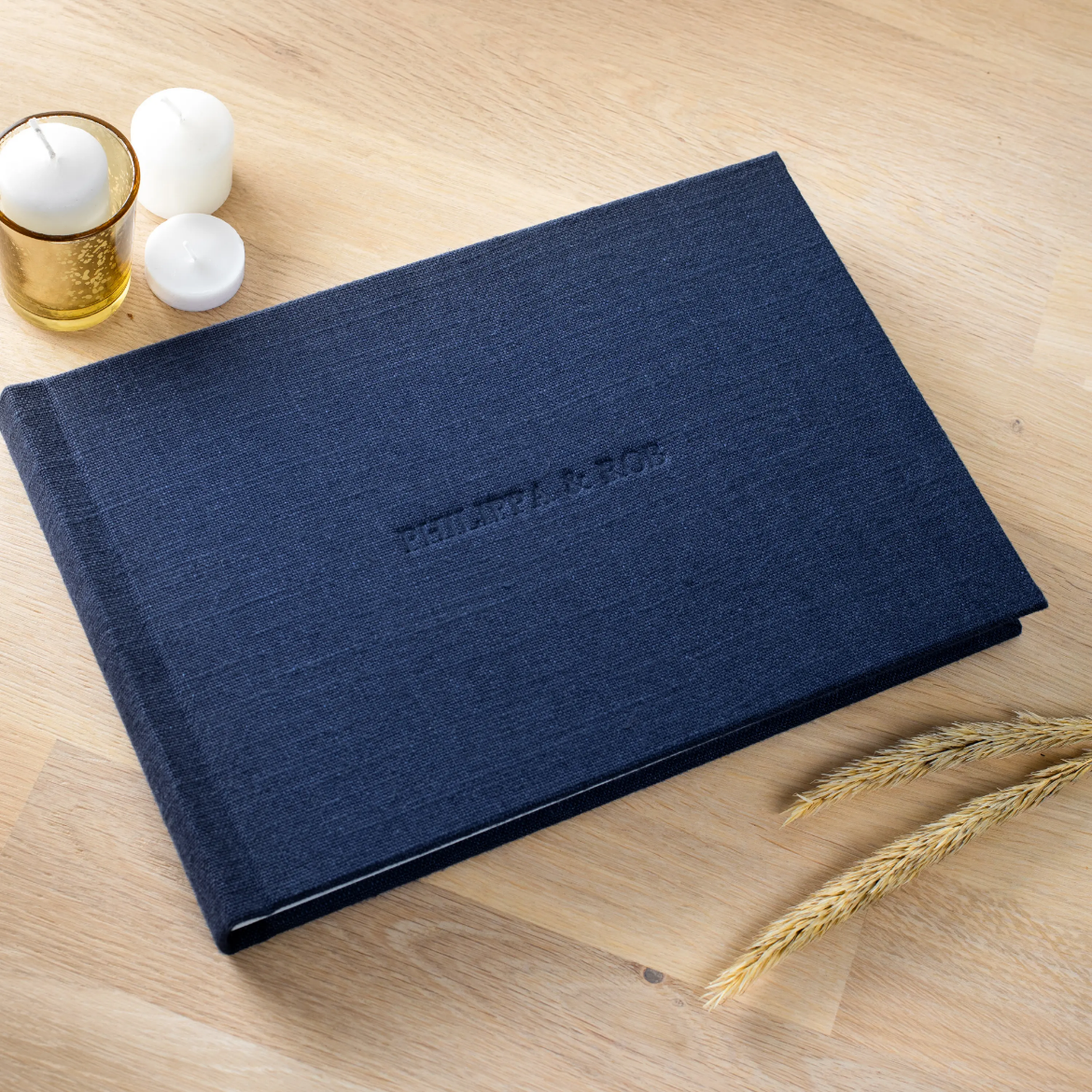Picture of Linen Lay Flat Photo Book, Embossed, Size L (15x10", 16x12", 18x12")