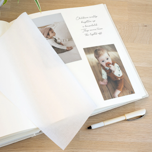 Picture of Linen Baby Traditional Photo Album #B17UV 