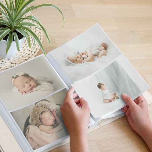 Picture of Linen Baby Slip In Photo Album for 40-400 4x6 Photos, #B15UV 