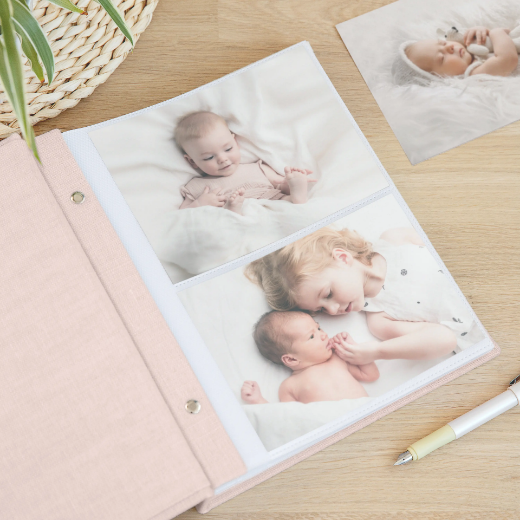 Picture of Linen Baby Slip In Photo Album for 40-400 4x6 Photos, #B107 