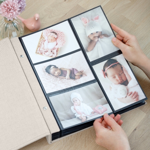Picture of Linen Slip In Baby Photo Album for 100-1000 4x6 Photos #B14UV