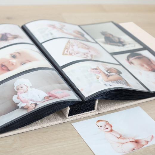 Picture of Linen Slip In Baby Photo Album for 100-1000 4x6 Photos #B14UV