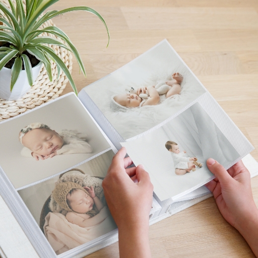 Picture of Linen Baby Slip In Photo Album for 40-400 5x7 Photos, #B15UV